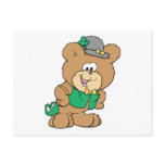 cute irish st paddy boy teddy bear lad design post cards