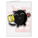 cute Japanese lucky cat - black Card