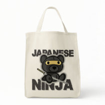 Cute Japanese ninja teddy bear in tote  bag