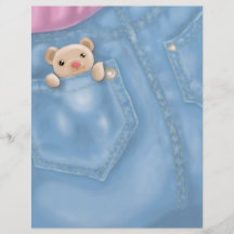 cute jean pocket teddy bear flyer