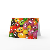 Cute Jelly Bean Smileys Greeting Card