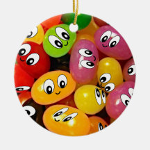 Cute Jelly Bean Smileys Ornament