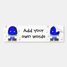 Cute Jellyfish Jamming Bumper Sticker