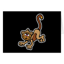 Cute Jumping Around Monkey Greeting Card
