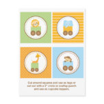 Cute Jungle Animal Train Cupcake Toppers