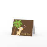 Cute Jungle Giraffe Baby Shower Thank You Card