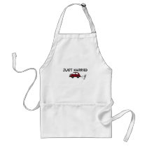 Cute, "Just Married" design Aprons