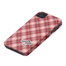 Cute Kangaroo; Red Plaid Case-Mate iPhone 4 Cases