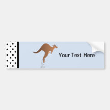 Cute kangaroo with baby in pouch bumper sticker