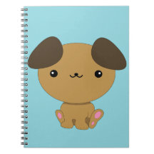Cute kawaii brown puppy notebook