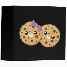 Cute Kawaii Chocolate Chip Cookie Couple Binders