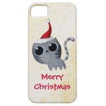 Cute Kawaii Christmas Cat iPhone 5 Case