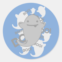 Cute Kawaii Ghost Round Stickers