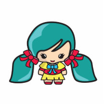 Cute Kawaii Girl Kid With Blue Hair Pigtails Acrylic Cut Outs