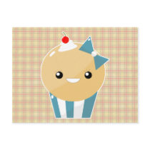 Cute Kawaii Girly Muffin Cupcake Post Card