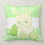 Cute kawaii green lime bunny pillows