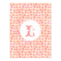 Cute Kawaii grunge strawberry cherry monogram Postcard