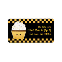 Cute Kawaii Halloween cupcake Custom Address Labels
