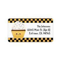 Cute Kawaii Halloween cupcake Address Label