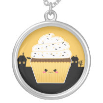 Cute Kawaii Halloween cupcake Custom Necklace