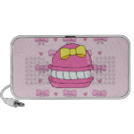 Cute kawaii macaroon pink bow yellow portable speaker