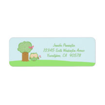 Cute kawaii owl return address envelope labels