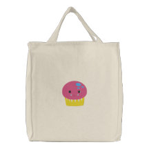 cute kawaii pink cupcake embroidered bag
