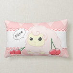Cute kawaii pink fiesty sheep with cherries pillows