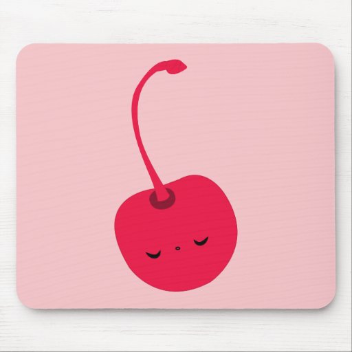 Cute kawaii sleepy cherry mousepad