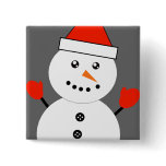 Cute Kawaii Snowman Buttons