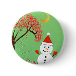 Cute Kawaii Snowman with CandyCane Tree Pin