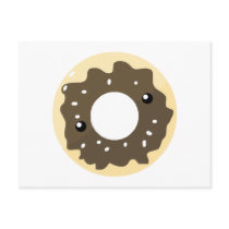 Cute Kawaii Style Chocolate Frosted Doughnut Post Cards