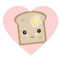 cute kawaii toast round stickers