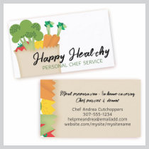 Cute kawaii vegetables grocery bag kids cooking business cards