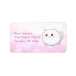 Cute kawaii white kitty cat personalized address label