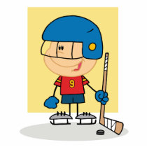 Cute Kid Hockey Player Photo Sculpture