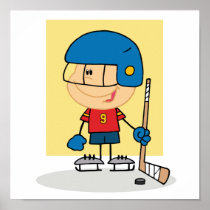 Cute Kid Hockey Player Posters
