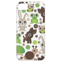 Cute kids frog turtle deer bunny and owl pattern iPhone 5 case