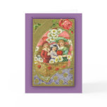Cute Kids in a Basket Victorian Valentine Cards
