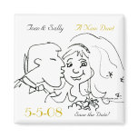 Cute Kiss Save the Date Wedding Magnets