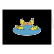 cute kissing ducks greeting card