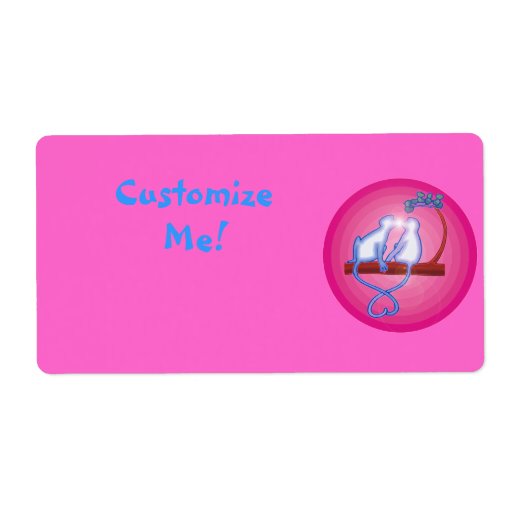 Cute Kissing Monkeys Label