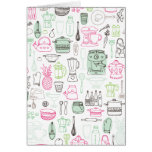 Cute kitchen retro doodle card