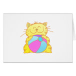 Cute Kitten Play Beach Ball Card