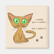 Cute Kitty Ate Your Cookie Fridge Magnet