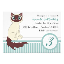 Cute Kitty Cat Birthday Party Invitation - Blue invitations
