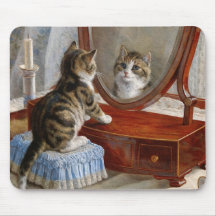 Cute Kitty Cat Vintage Painting by Frank Paton Mousepad