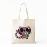 Cute Kitty Cat with Little Green Monster Bags