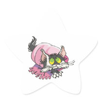 cute kitty cat wrapped in blanket stickers
