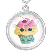 Cute Kitty Cupcake Necklaces
